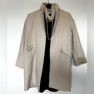Anthropologie/See U Soon Oatmeal Wool Cotton Blend Coat